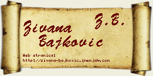 Živana Bajković vizit kartica